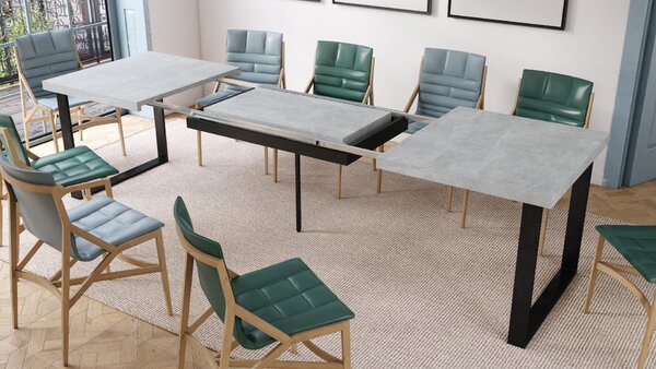 AVELLA Beton Jasny Atelier - STÓŁ LOFTOWY DO SALONU/JADALNI ROZKŁADANY DO 310 cm!