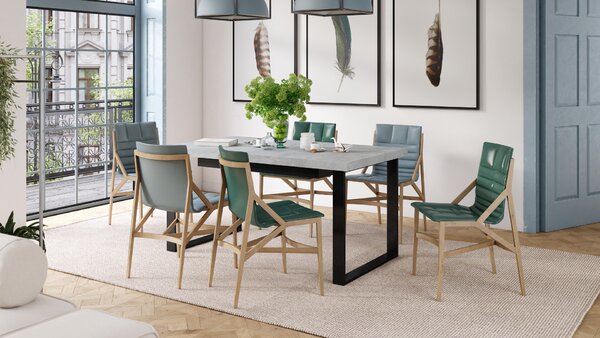 AVELLA Beton Jasny Atelier - STÓŁ LOFTOWY DO SALONU/JADALNI ROZKŁADANY DO 310 cm!