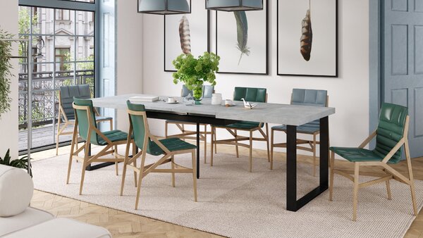AVELLA Beton Jasny Atelier - STÓŁ LOFTOWY DO SALONU/JADALNI ROZKŁADANY DO 310 cm!