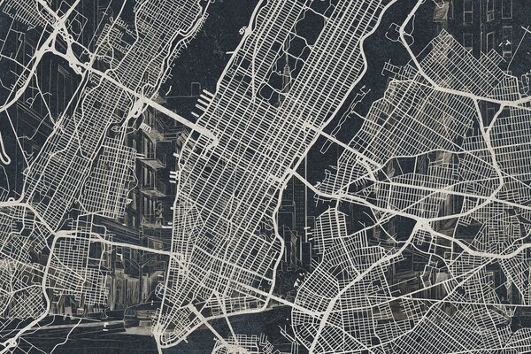 Fototapeta Mapa miasta, Fototapety miasta na ścianie, Popularne Fototapety, w01699v1 - Tapeko.pl