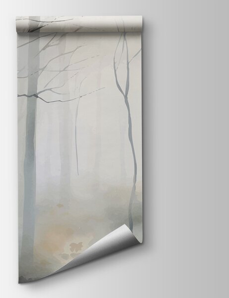 Fototapeta Mglisty las z drzewami, Fototapety Natura, Popularne Fototapety, w01758 - Tapeko.pl