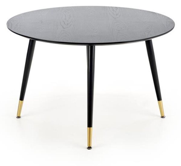 Stół okrągły Embos, czarny, glamour, drewniany