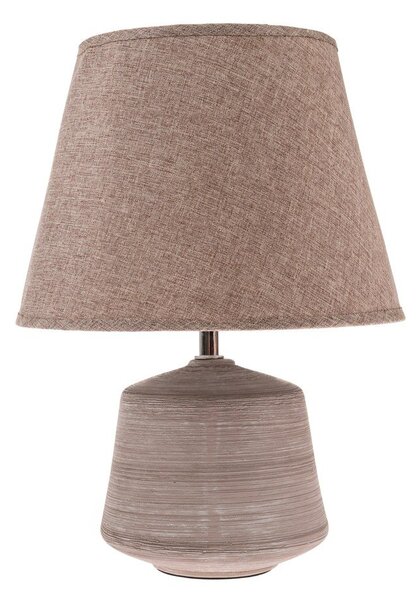 Beżowo-jasnobrązowa lampa stołowa z tekstylnym kloszem (wysokość 33 cm) – Dakls