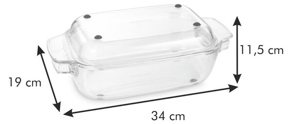 Szklane naczynie do zapiekania z pokrywką 19x34 cm GrandChef – Tescoma