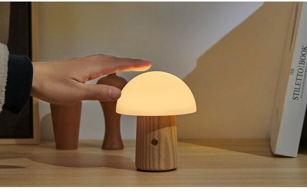 Naturalna lampa stołowa ze ściemniaczem i szklanym kloszem (wys. 13 cm) Alice – Gingko