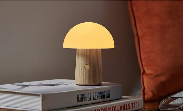 Naturalna lampa stołowa ze ściemniaczem i szklanym kloszem (wys. 13 cm) Alice – Gingko