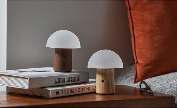 Naturalna lampa stołowa ze ściemniaczem i szklanym kloszem (wys. 13 cm) Alice – Gingko