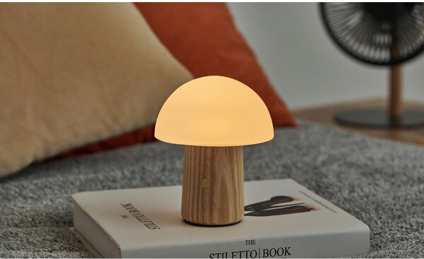 Naturalna lampa stołowa ze ściemniaczem i szklanym kloszem (wys. 13 cm) Alice – Gingko