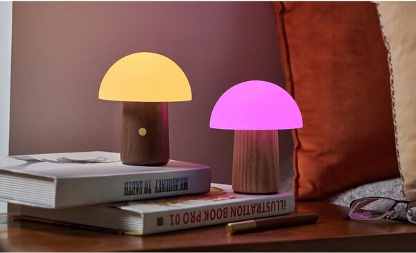 Naturalna lampa stołowa ze ściemniaczem i szklanym kloszem (wys. 13 cm) Alice – Gingko