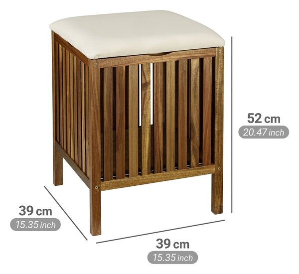 Drewniany kosz na pranie w ciemnym naturalnym kolorze 38 l Fondi – Wenko