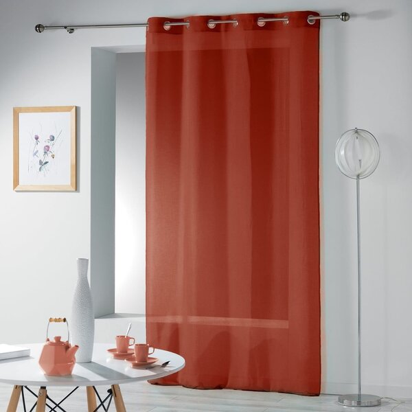 Firanka w kolorze terakoty 140x240 cm Telma – douceur d'intérieur