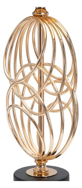 Lampa stołowa w czarno-złotym kolorze z tekstylnym kloszem (wys. 58,5 cm) Circly – Mauro Ferretti