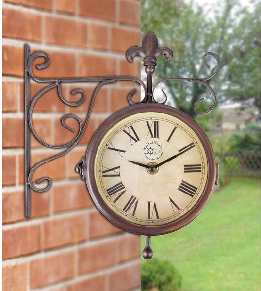 Zegar ścienny z termometrem Esschert Design Rustic