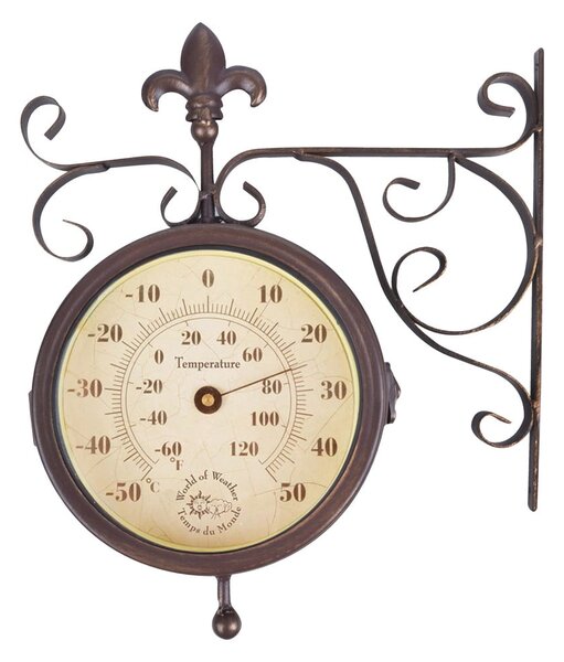 Zegar ścienny z termometrem Esschert Design Rustic