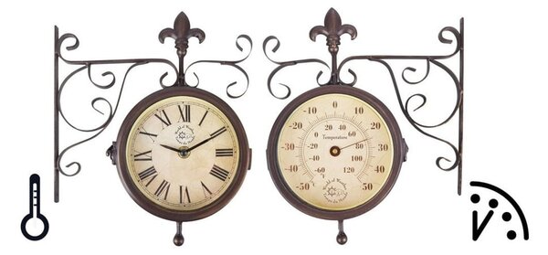 Zegar ścienny z termometrem Esschert Design Rustic