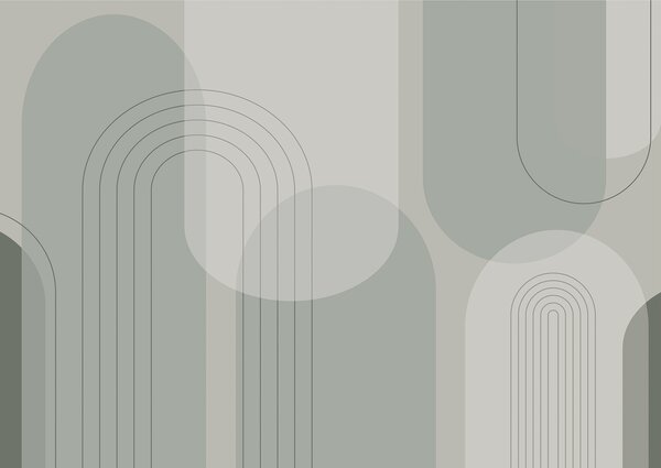 Fototapety Minimalistyczna geometria boho w odcieniach zieleni, Fototapety Abstrakcja, w01920 : Uwalls.pl