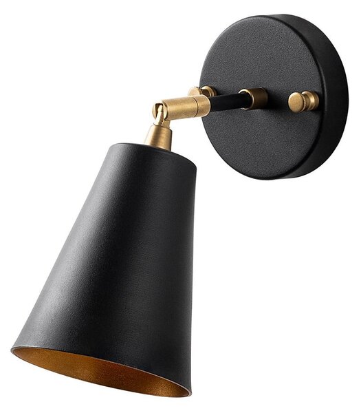 Czarny/w kolorze złota kinkiet ø 10 cm Evander – Opviq lights