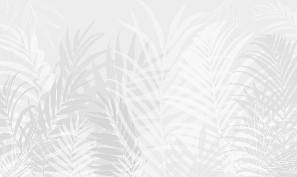Fototapeta Szare i białe tło z liśćmi, Fototapety Natura, Popularne Fototapety, w02026v1 - Tapeko.pl