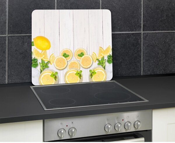 Płyta ochronna na ścianę przy kuchence ze szkła hartowanego 50x56 cm Lemons – Wenko