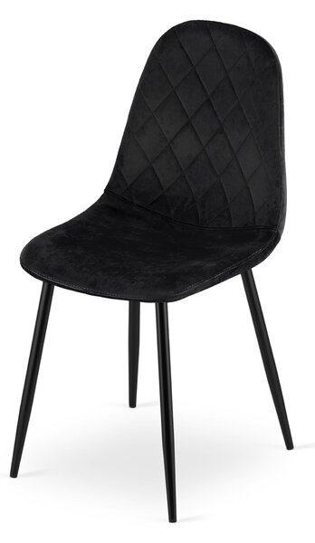 Zestaw jadalniany 1 + 4, czarny stół ADRIA 120x80 cm + czarne aksamitowe krzesło ASTI z czarnymi nogami