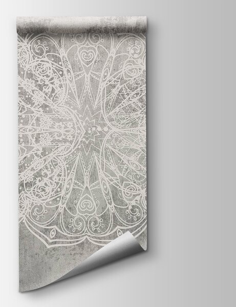Fototapeta Biały ozdobny wzór na szarej powierzchni, Fototapety dla nastoletnich dziewcząt, Popularne Fototapety, w08387 - Tapeko.pl
