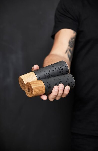 Czarny zestaw młynków do pieprzu i soli 2 szt. ceramiczny Gastro Black – Bitz
