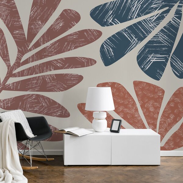 Fototapeta Odważne i żywe wzory liści łączą się, Popularna Fototapeta, Popularna Fototapeta, w02333 - Muralas.pl