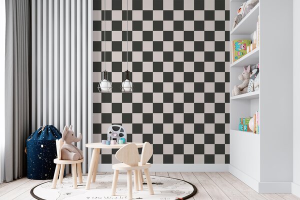 Fototapeta Czarno-biały wzór w kratkę, Fototapety Geometryczne, Popularne Fototapety, w01922 - Tapeko.pl
