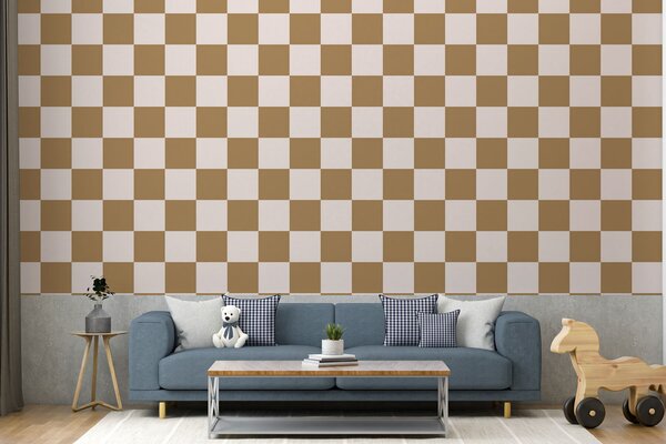 Fototapeta Brązowo-biały wzór w kratkę, Fototapety Geometryczne, Popularne Fototapety, w01922v3 - Tapeko.pl