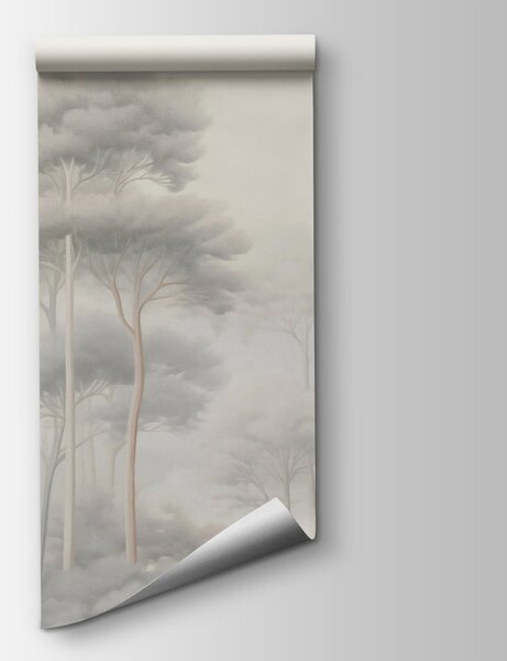 Fototapeta Grupa drzew w mglistym lesie, Fototapety Natura, Popularne Fototapety, w02448 - Tapeko.pl