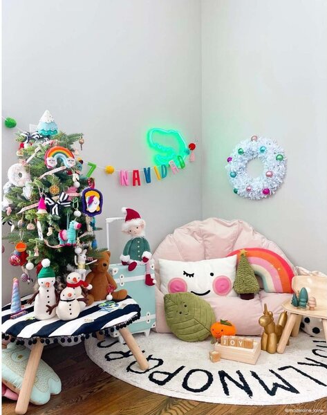 Kremowy bawełniany dywan dziecięcy tkany ręcznie odpowiedni do prania ø150 cm ABC Natural Black – Lorena Canals