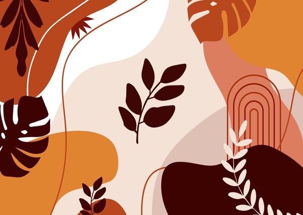 Fototapeta Organiczne kształty w ciepłych odcieniach, Fototapety Natura, Popularne Fototapety, w02462 - Tapeko.pl