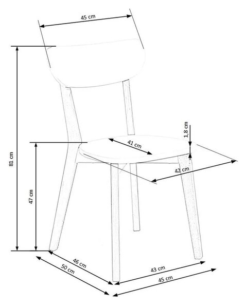 Białe drewniane krzesło do jadalni E4-M48