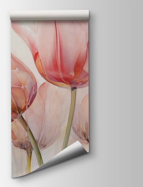 Fototapeta Grupa różowych tulipanów, Fototapety Kwiaty, Popularne Fototapety, w02499 - Tapeko.pl