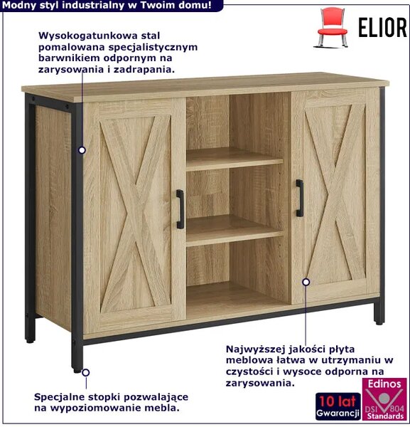 Loftowa komoda z półkami dąb sonoma A1-W50