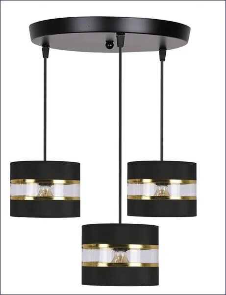 Czarna nowoczesna lampa wisząca - 3X D256 P5-T13