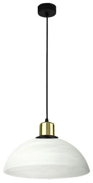 Wisząca jednokloszowa biała lampa sufitowa - C7-A43