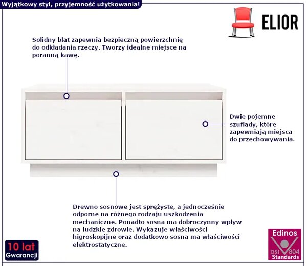 Biały stolik kawowy do salonu G4-D66