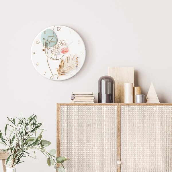 Szklany zegar ścienny ø 30 cm Feminine line – Styler