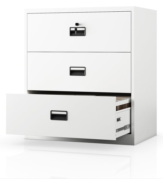 Szafa kartotekowa metalowa z 3 szufladami biała, 900x1020x600 mm: SARA XL V3