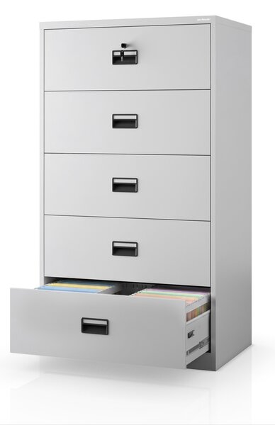 Szafa kartotekowa metalowa z 5 szufladami szara, 900x1620x600 mm: SARA XL V5