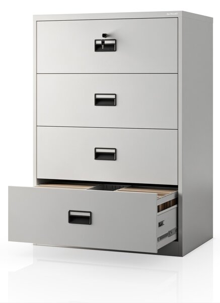 Szafa kartotekowa metalowa z 4 szufladami szara, 900x1320x600 mm: SARA XL V4