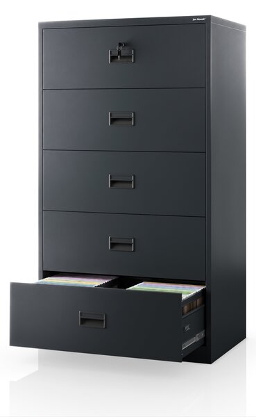 Szafa kartotekowa metalowa z 5 szufladami antracytowa, 900x1620x600 mm: SARA XL V5