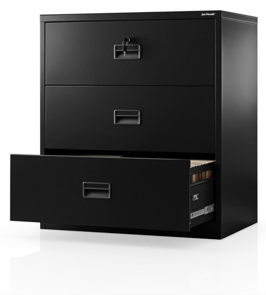 Szafa kartotekowa metalowa z 3 szufladami czarna, 900x1020x600 mm: SARA XL V3
