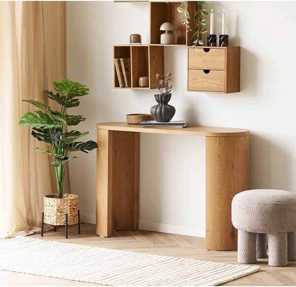 Konsola w dekorze dębu w naturalnym kolorze 38x114 cm Bibione – House Nordic