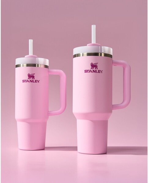 Różowy termos ze słomką ze stali nierdzewnej 1,18 l Quencher H2.0 FlowState Tumbler Cherry Blossom – Stanley