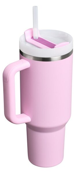 Różowy termos ze słomką ze stali nierdzewnej 1,18 l Quencher H2.0 FlowState Tumbler Cherry Blossom – Stanley