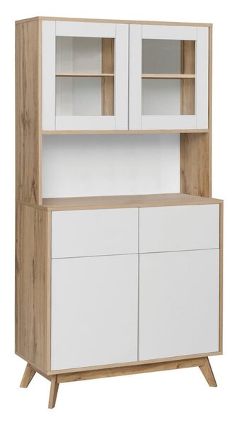 Biało-naturalna witryna w dekorze dębu 84x165 cm Skandi – Støraa