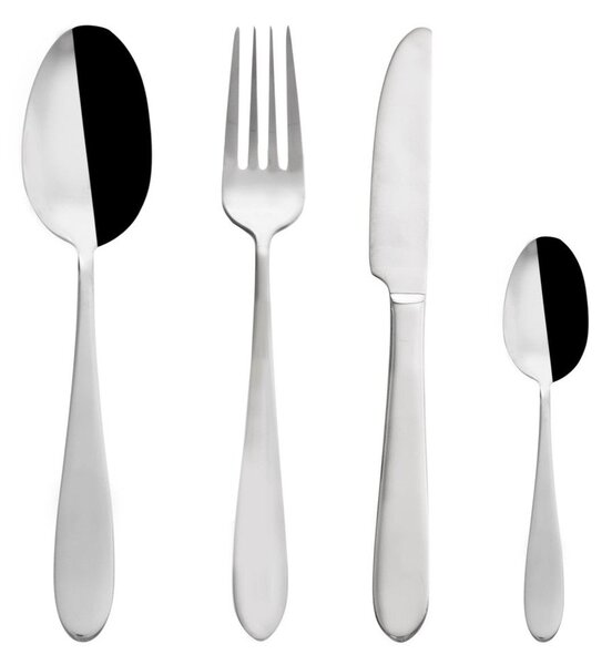 Sztućce 24 szt. ze stali nierdzewnej w kolorze srebra Mirror – Orion