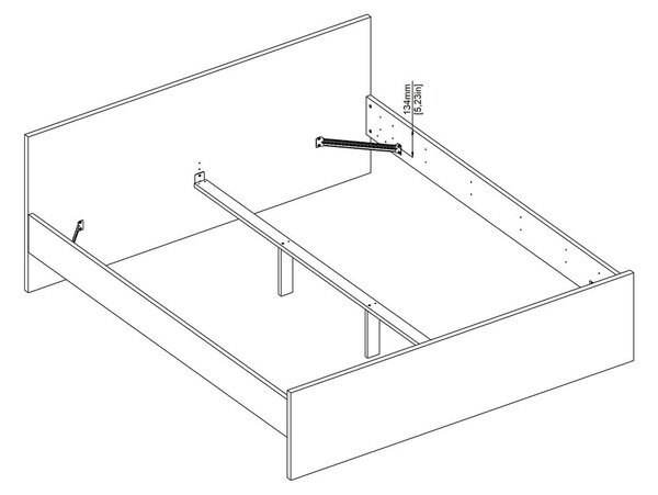 Łóżko dwuosobowe w dekorze dębu bez stelaża 180x200 cm w naturalnym kolorze Naia – Tvilum